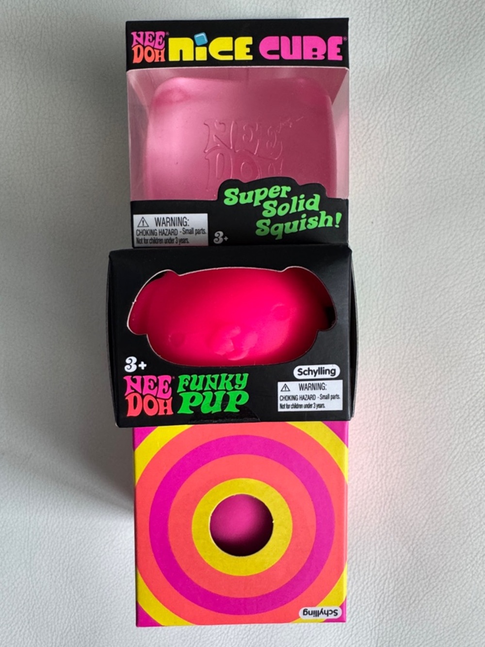 3 NeeDoh Set Nice Cube Funky Pup Color Change Pink Squishy TikTok Toy NEW - Picture 3 of 6